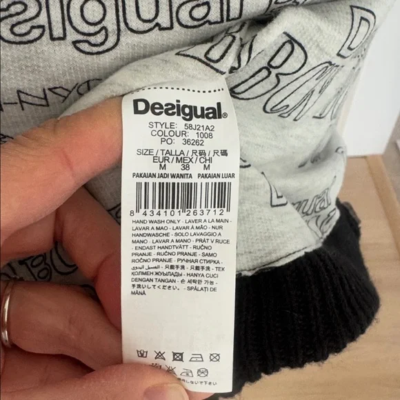 DESIGUAL Multicolor Geometric Zip-Up Sweater Cardigan Jacket M - Picture 8 of 8